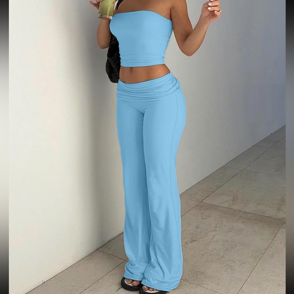 Two Piece Blue Women's Set